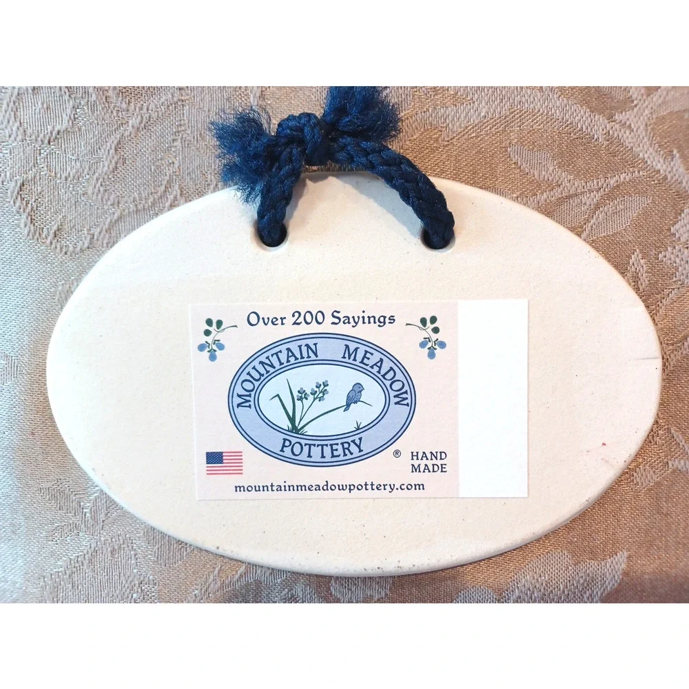 I'm Retired Mountain Meadows Handmade Pottery Oval Ceramic 5x4 Humor Plaque